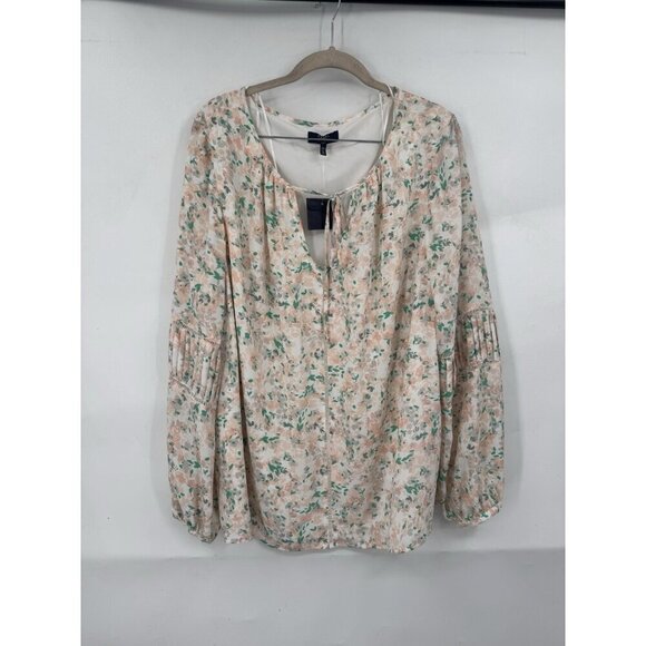 Kimchi Blue Plus Size Floral Blouse Women 2X Peach Bohemian Peasant Fairy Whimsi - Picture 1 of 10